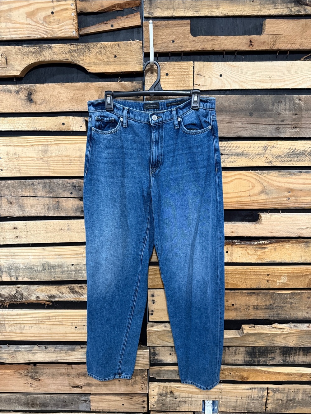 Banana Republic Premium Denim High Rise Barrel Fit Jeans Size 29 Long